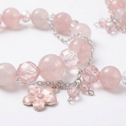 Garden Charm Bead Bracelet - Sakura