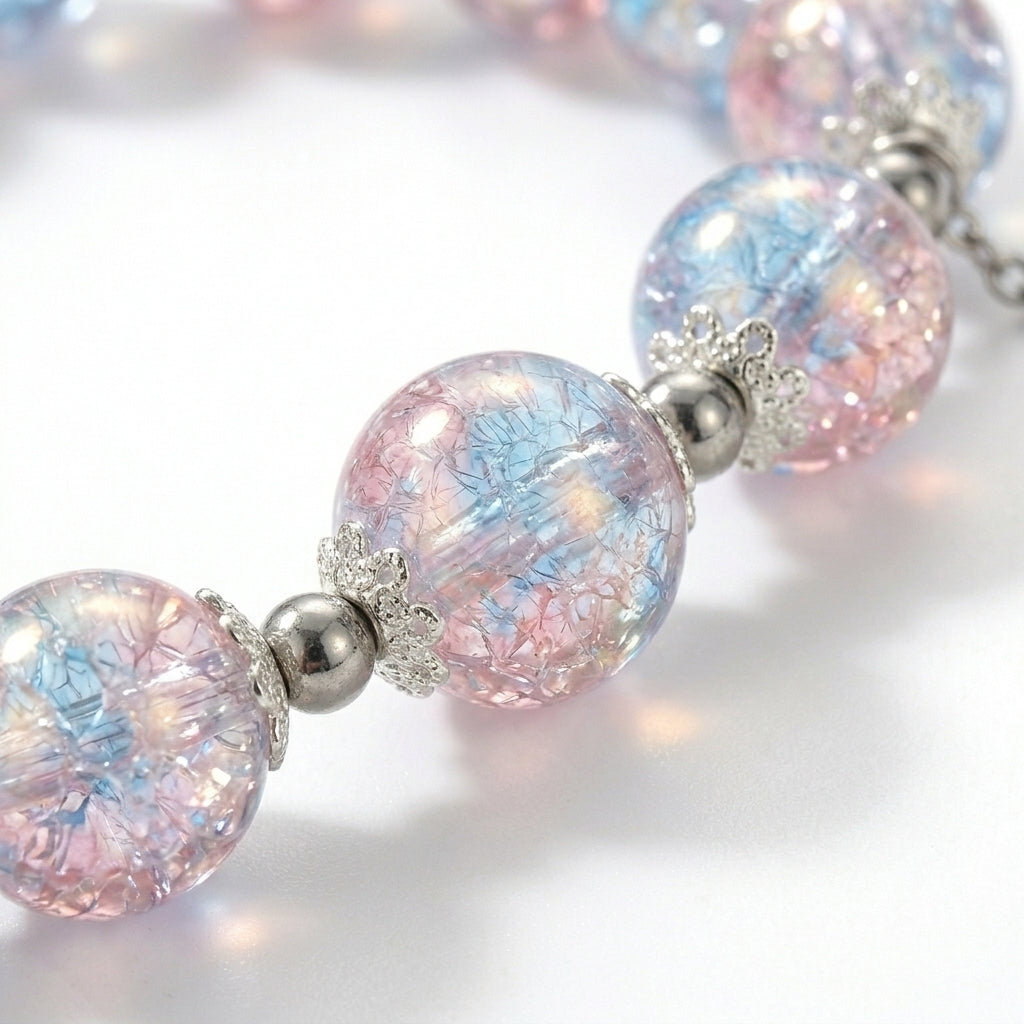 Butterfly Charm Bead Bracelet - Multicolor
