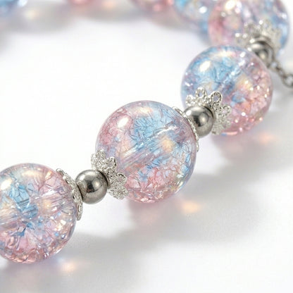 Butterfly Charm Bead Bracelet - Multicolor