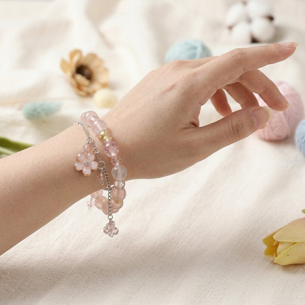 Garden Charm Bead Bracelet - Sakura