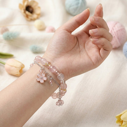 Garden Charm Bead Bracelet - Sakura