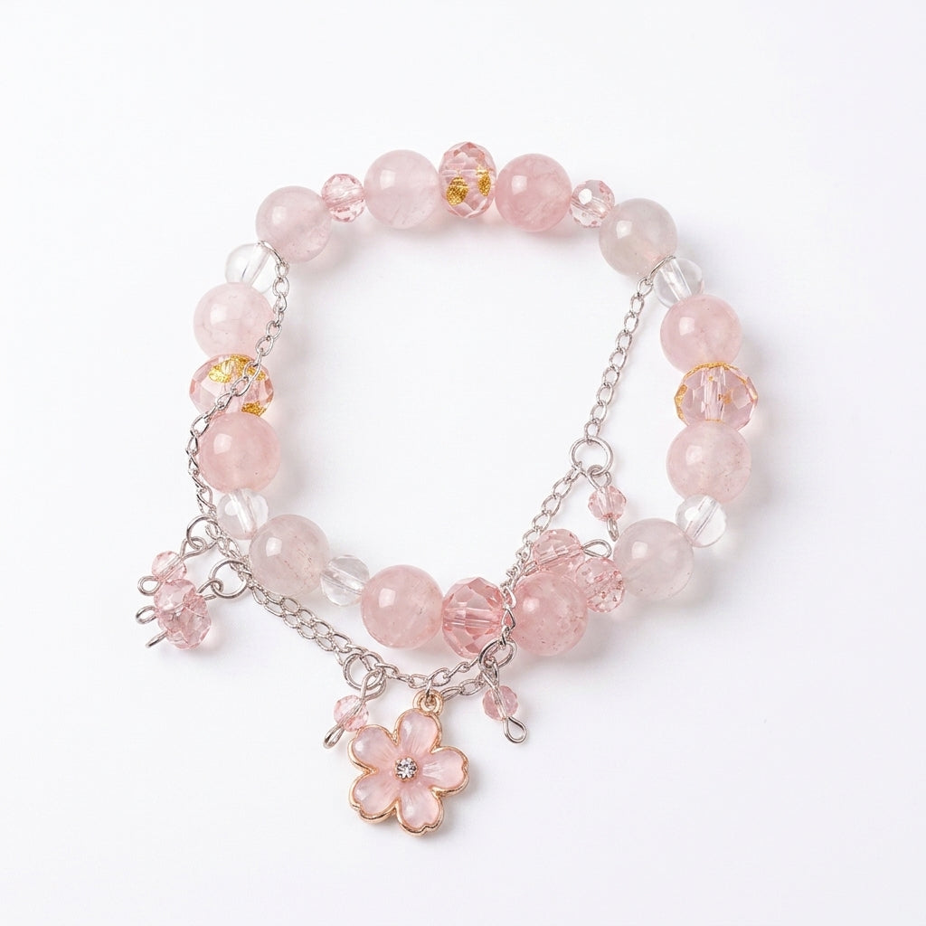 Garden Charm Bead Bracelet - Sakura
