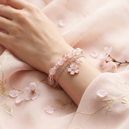 Garden Charm Bead Bracelet - Sakura